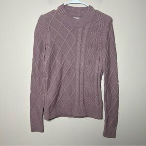 Fat Face Jumper Cable Knit Sweater Wool Blend Purple Women’s US 2 UK 6